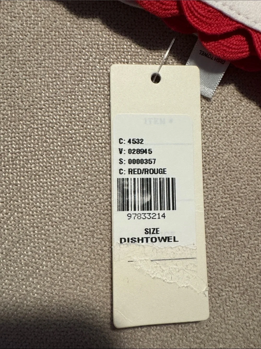 NWT Anthropologie Anthropologie Phthalo Ruth Tomato Cotton Dish Tea Towel